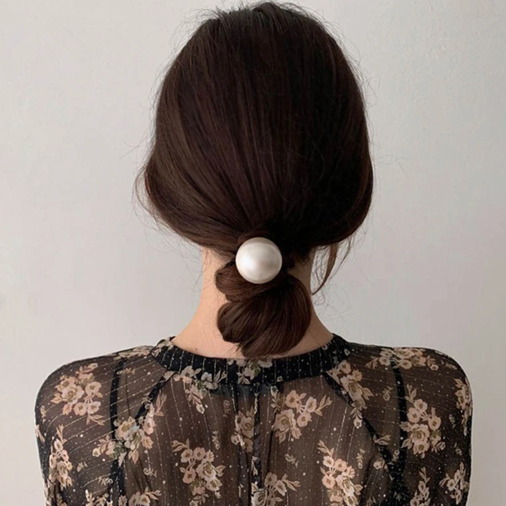 6 szt. Gumek do włosów z perłami, elastyczne sznurki dla kobiet, do włosów cienkich, grubych i kręconych, bezszwowe gumki do kucyków, akcesoria do włosów warkoczy.