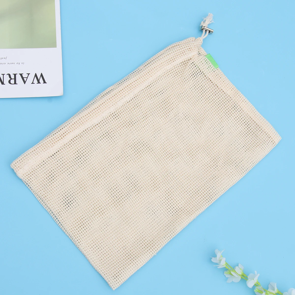 

Cotton Mesh Bag Reusable Vegetable Fruit Storage Drawstring Eco Grocery Pouch Organic Food Container Gift Packaging