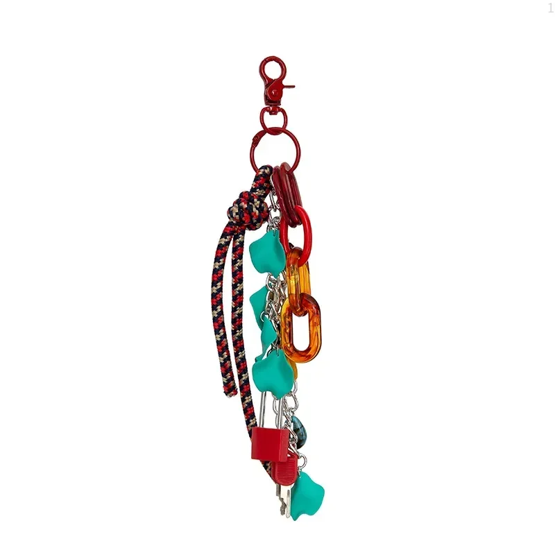 DIY Color Braided Keychain Creative Mobile Pendant Multifunctional Bag Lifting Couple Lock Chain Keychain Home Decoration