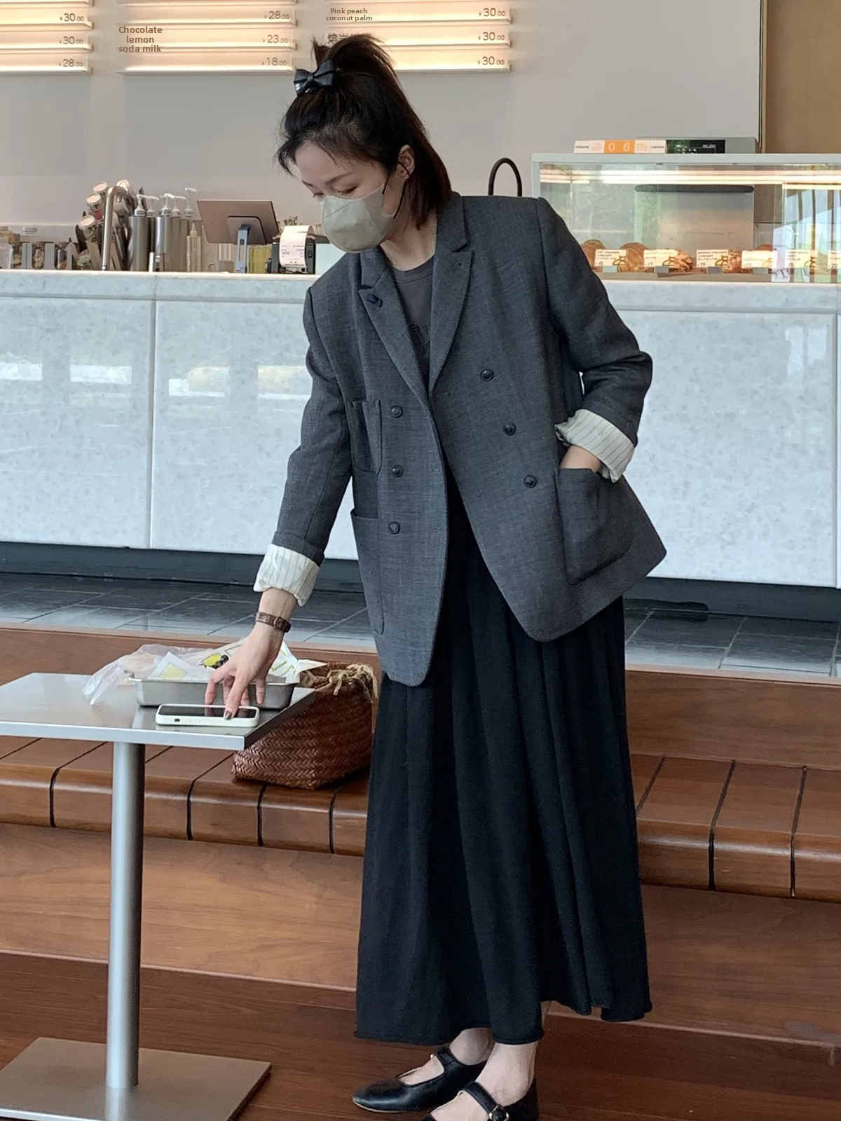 

Шерстяной костюм премиум-класса Jaet, женский свободный крой, двубортный, винтажный, модная верхняя одежда, осенняя коллекция от BoYan