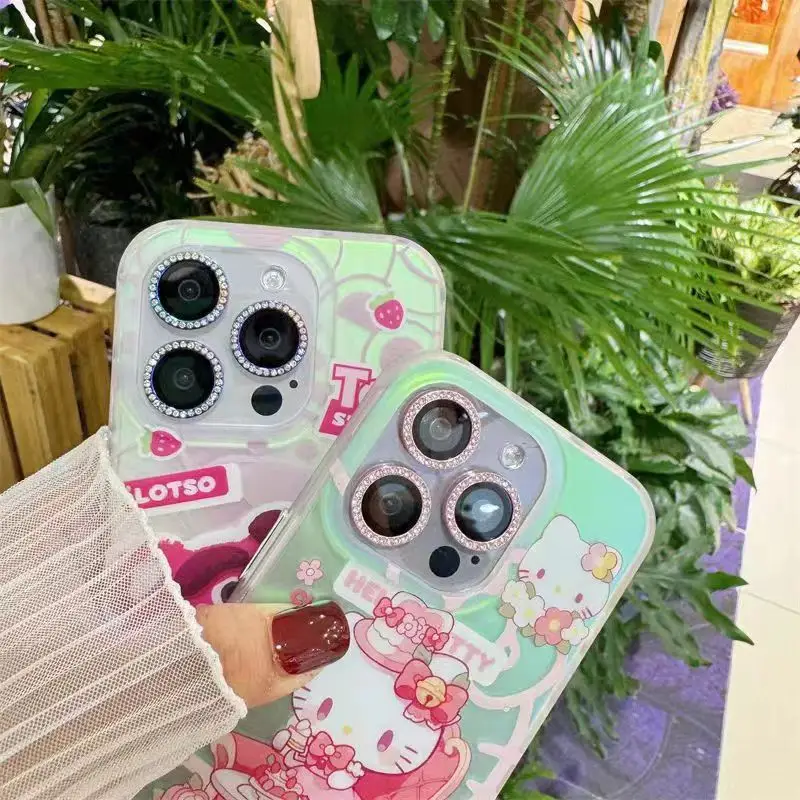 2-3 قطعة الماس بريق حماية الكاميرا آيفون 15 برو ماكس 16 17 برو ماكس عدسة الزجاج المقسى آيفون 15 زائد حلقة معدنية