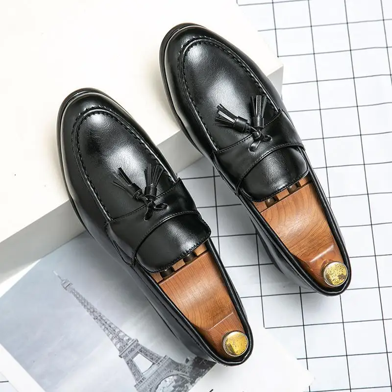 Elegant Men's Shoes Men's Genuine Leather Oxford Dress Shoes Business Italian Brogue Style High Quality Party Break