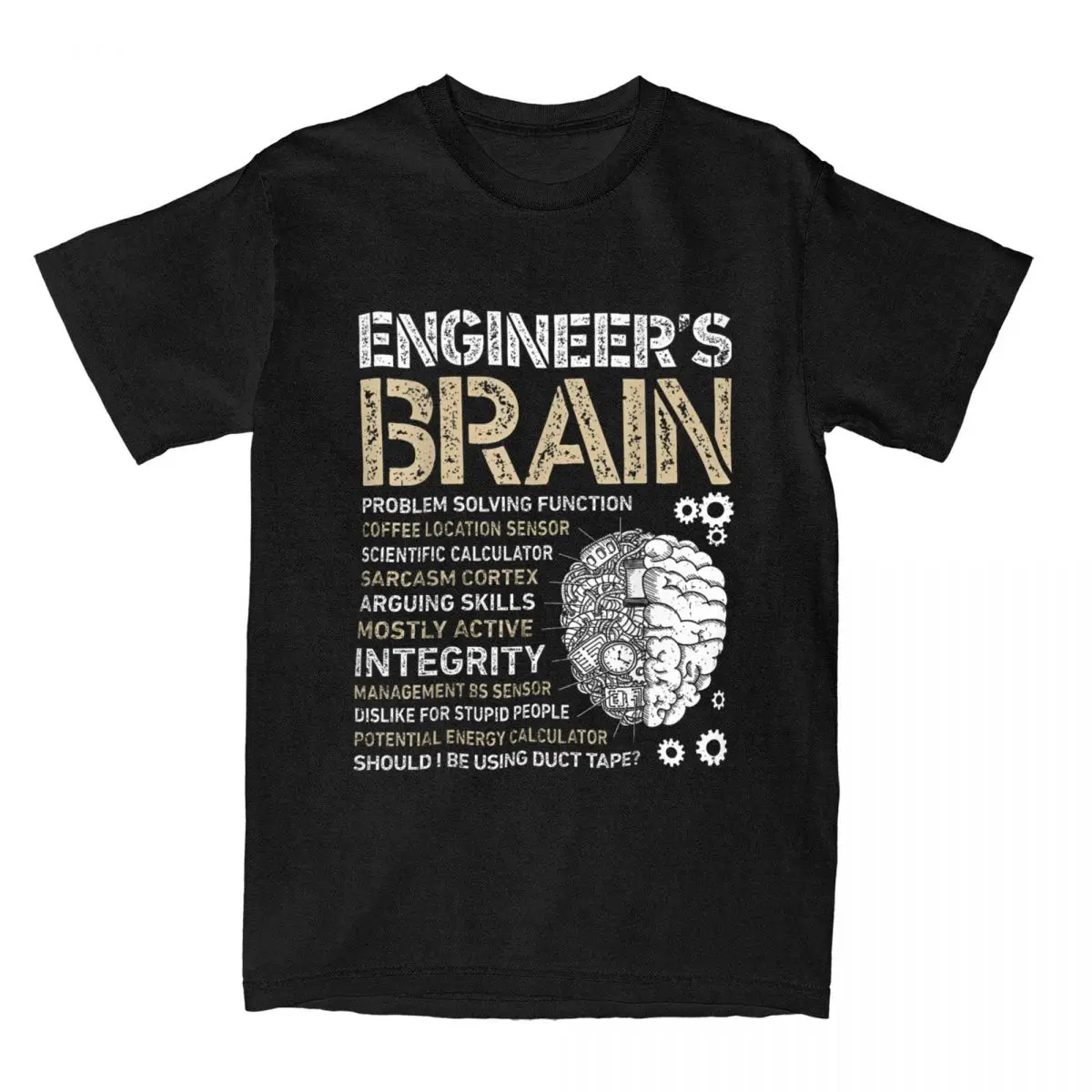 Men T-Shirt Engineer's Brain Funny Process Engineer Men Engineering Gift Novelty Tees Sarcastic T Shirts Clothing Plus Size