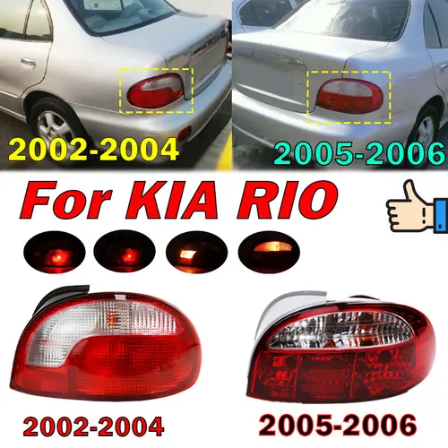 KIA RIO 용 자동차 액세서리 2002 2003 2004 2005 2006 후면 테일 라이트 Signa 램프 경고 브레이크 신호 램프 자동차 미등 어셈블리