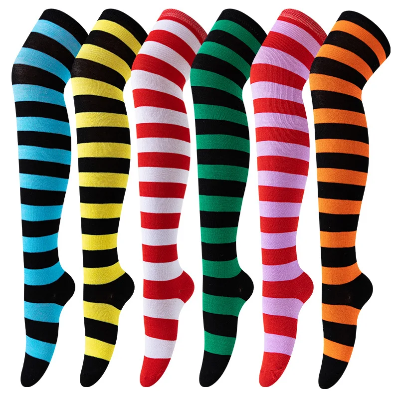 فستان رياضي غامض بأكمام طويلة مخطط من القطن والبوليستر الصلب جورب عالي الفخذ كوسبلاي أنيمي فتاة B7W248 #6