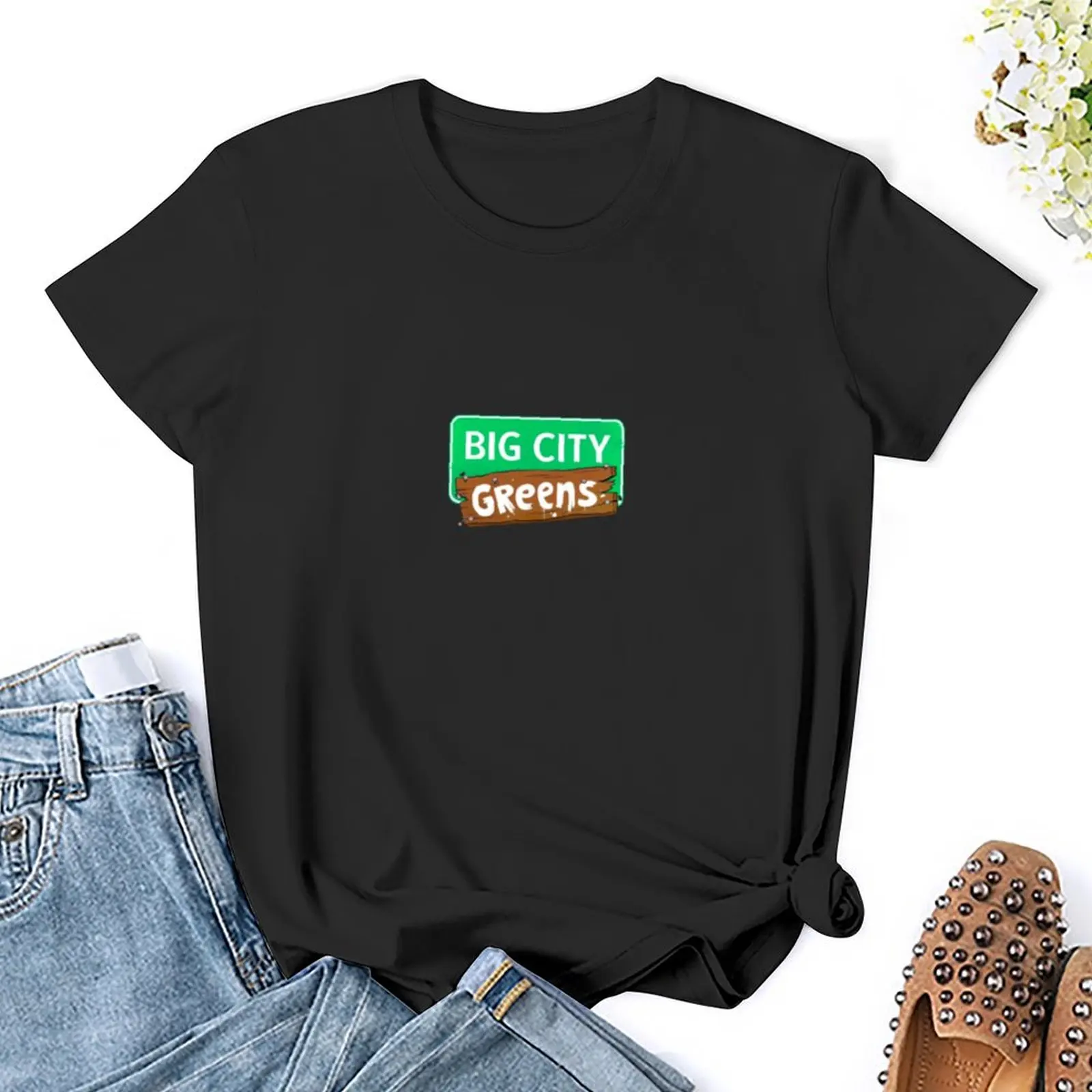 Camiseta de espectáculo de greens de gran ciudad para niñas, camisa con estampado de animales, moda coreana, tops de verano para mujeres