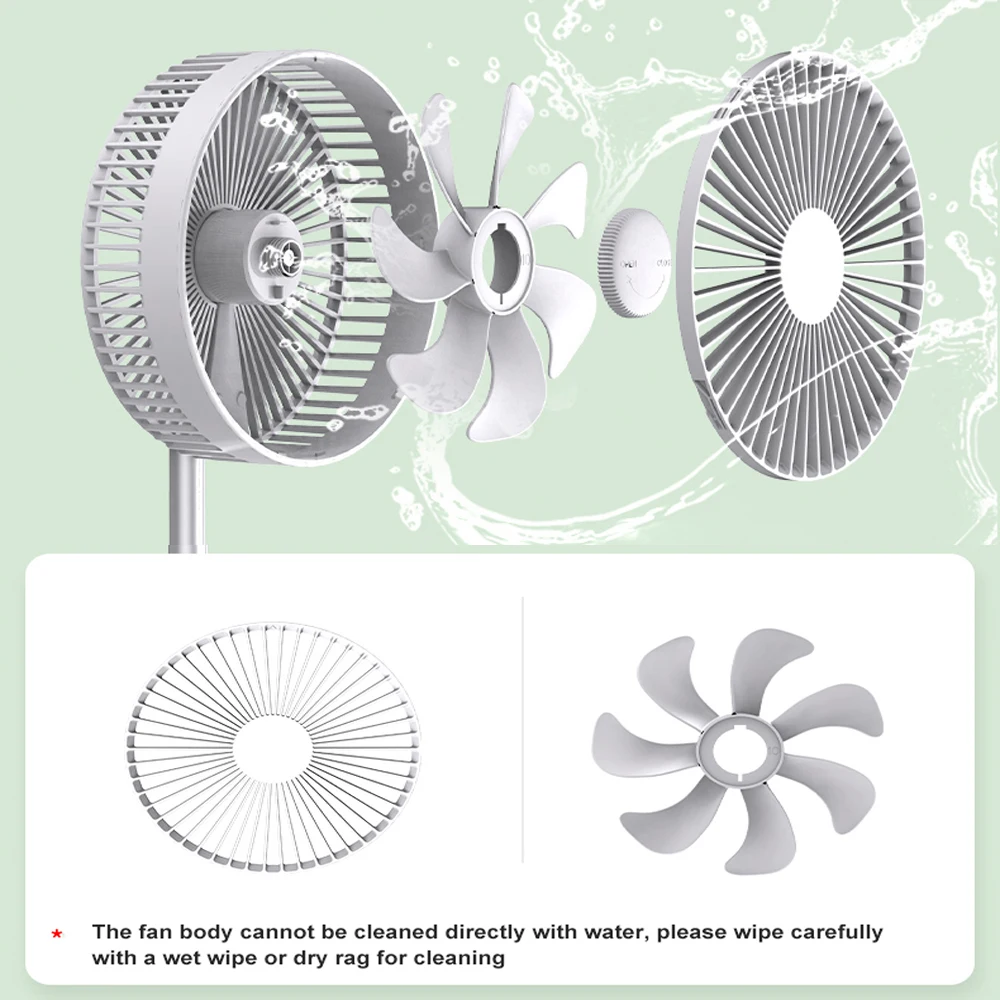 P1000 USB Wireless Camping Fan 7200mAh Portable Rechargeable Fans Ventiladores Para Casa Stand Cooler Table Ventilador for Tent