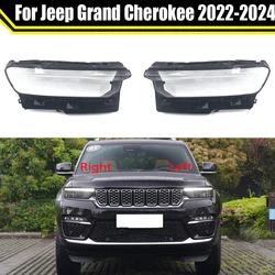 Auto Head Lamp Light Case For Jeep Grand Cherokee 2022 2023 2024 Car Headlight Cover Lampshade Lampcover Caps Headlamp Shell