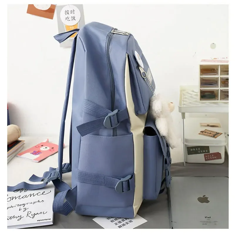 5 قطعة مجموعة حقيبة الظهر أنثى سيدة الموضة قدرة عالية مقاوم للماء كلية العصرية الفتيات محمول الحقائب المدرسية لطيف فتاة حقيبة كتب السفر