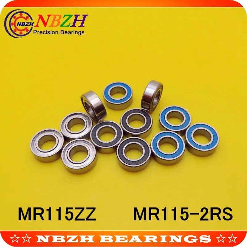 NBZH Sale Price  Free Shipping 10 pcs High quality  ABEC-5 Z2V2  MR115-2RS ABEC-5 5*11*4 mm Ball Bearings MR115RS L1150