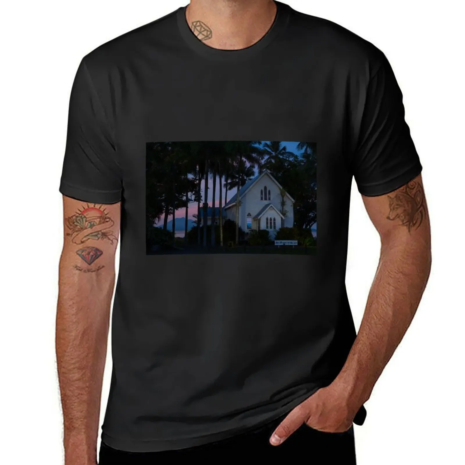 St Mary's Church Sunset, Port Douglas T-Shirt vintage quick drying quick-drying Short sleeve tee men