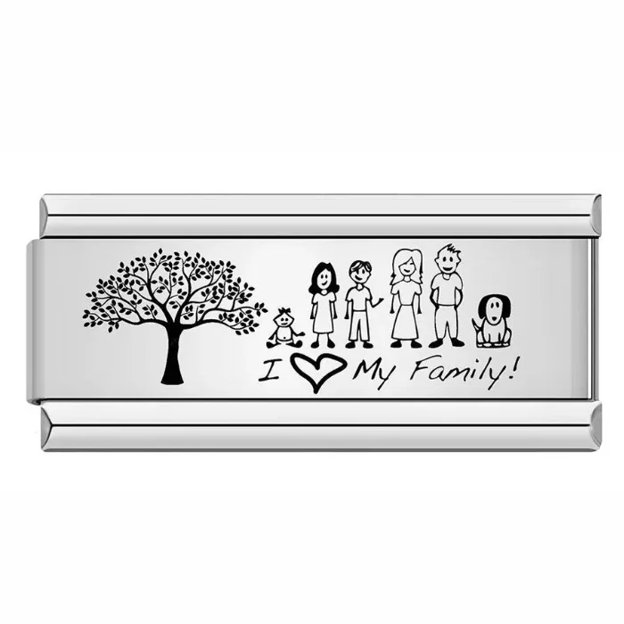 New Silver Color Dad Mom Daughter Famlily Love Dream Italian Links Charm Fit 9mm Bracelet Stainless Steel Jewelry DIY Making