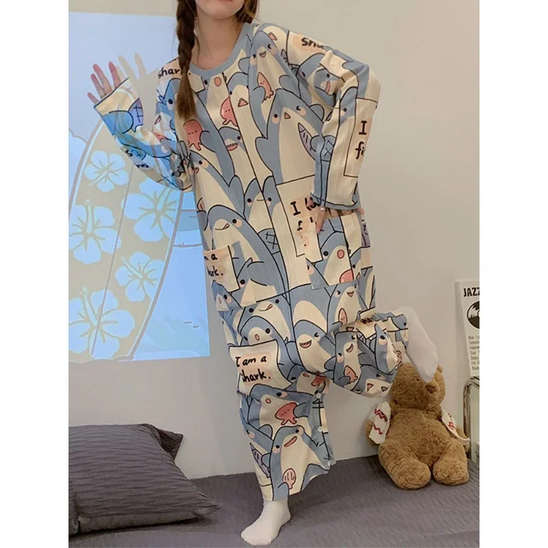 Sleepwear Women's Clothing Spring One-piece Thin Home Loose Simple Affordable Skinny High Quality Soft Comfortable Cool Sweet