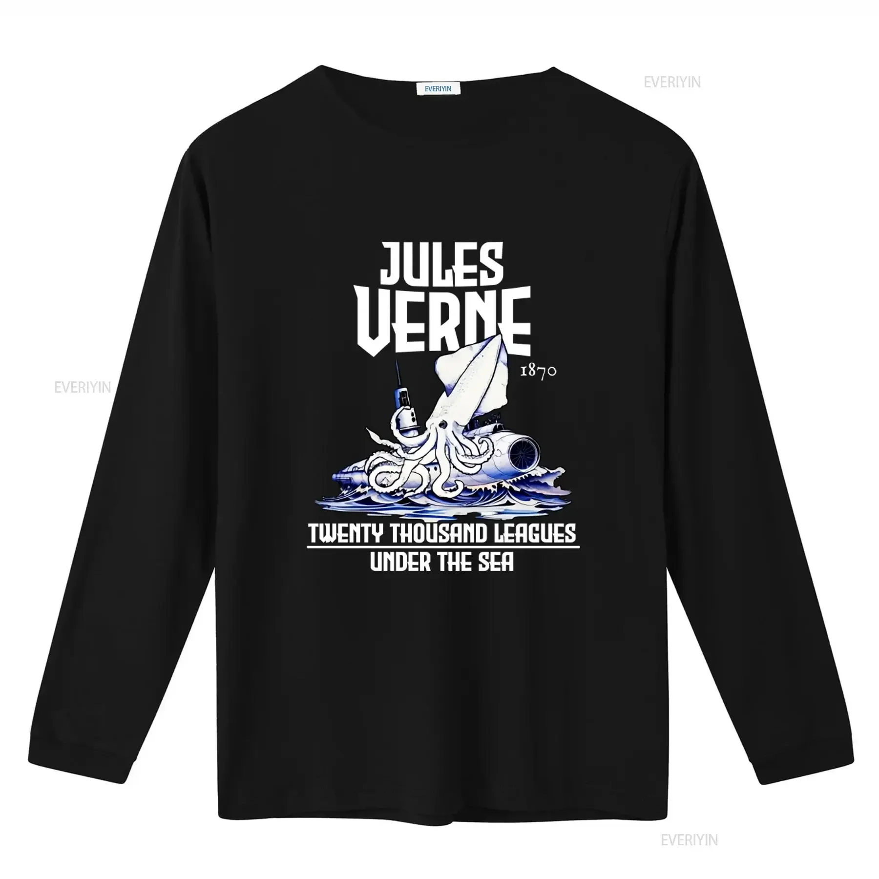 Jules Verne 1870 Twenty Thousand Leagues Under the Sea T Shirt Classic Design for Adventure Lovers vintage Washed graphic