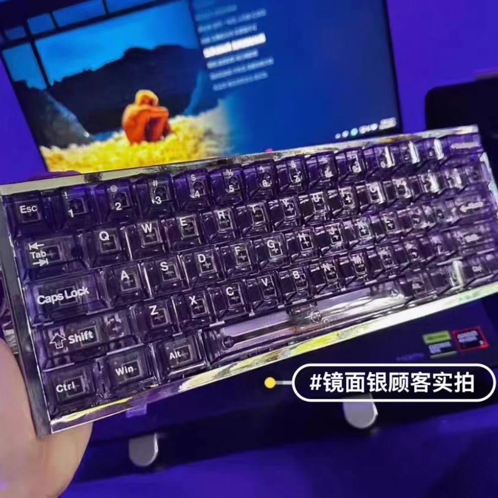 PVD Mirror Effect Hollow Keyboard Housing for TF60 WW60 GH60 Layout 60% Custom Mechanical Keyboard