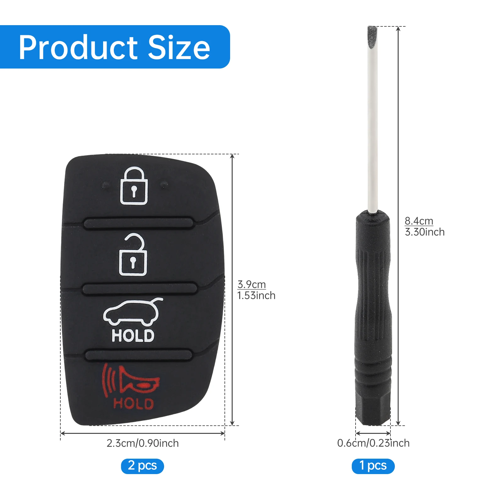 2 pçs 4 botões chave do carro fob escudo capa apto para hyundai santa fe so nata sport 2013-2019 caso chave de controle remoto inserção teclado