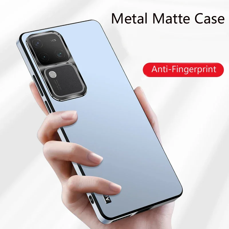 

Матовая задняя крышка для vivo V29 V40 V27 V30 Pro, противоударные чехлы, металлические линзы, защитный чехол для телефона с защитой от царапин, противоскользящий бампер