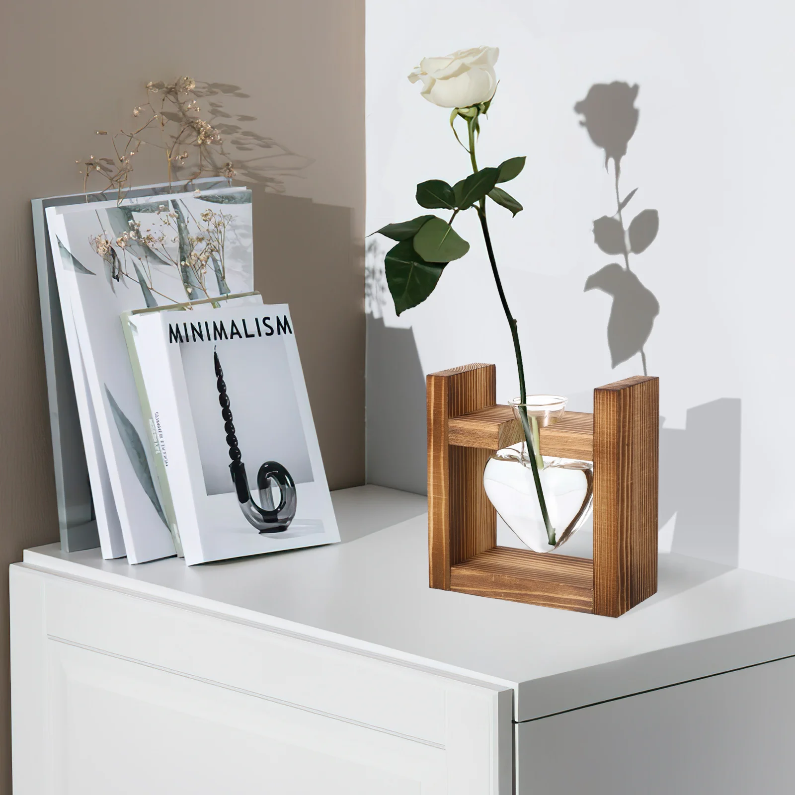 

Retro Frame Bottle Glass Vase Hydroponic Planter Transparent Flower Pot Home Office Hydroponics Planter Wedding Decorations