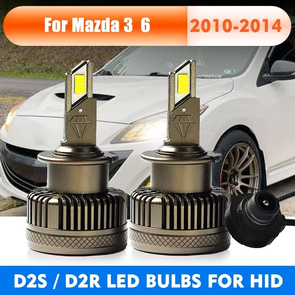 

Автомобильные светодиодные фары D2S D2R светодиодные фары 6000K 55W 12V D2C Turbo Auto Lamp HID Xenon Conversion Kit для 2010-2014 Mazda 3 6