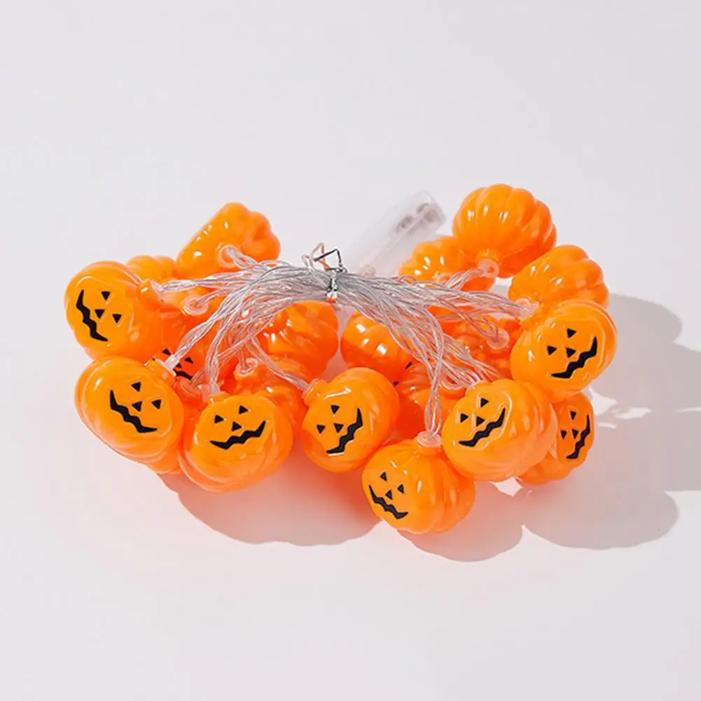 Stable Mode Halloween Lights Spooky 3d Pumpkin Halloween Light String Battery Operated Led Indoor Outdoor Decoration Easy to Use