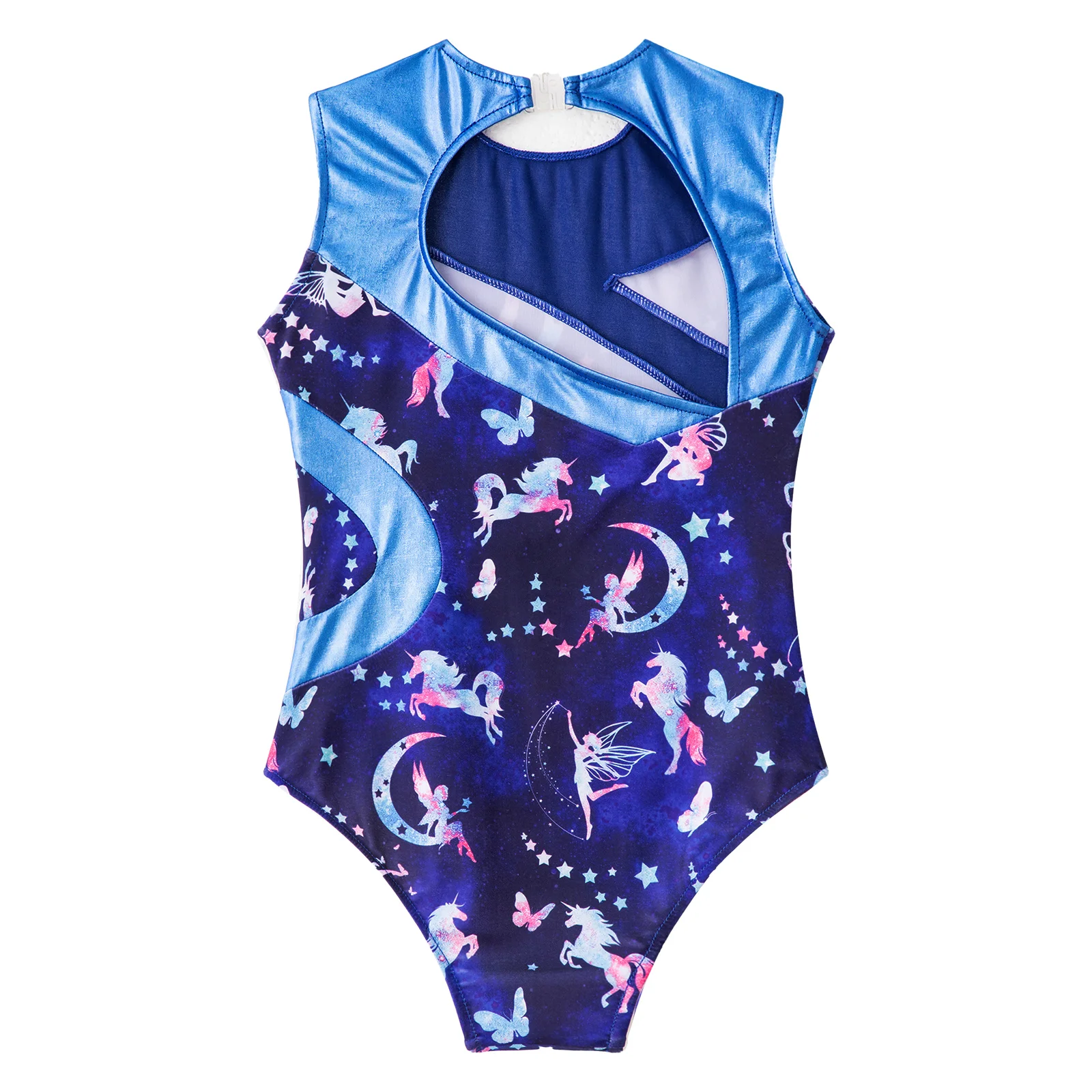 Bambini ragazze senza maniche ritaglio indietro danza classica ginnastica body body Unitard un pezzo Tumbling sala da ballo Costume