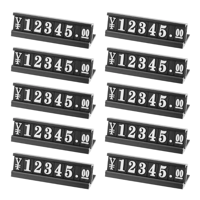 10Pcs Camera Watch Phone Assembly Arabic Numerals Price Labels for Window Shop