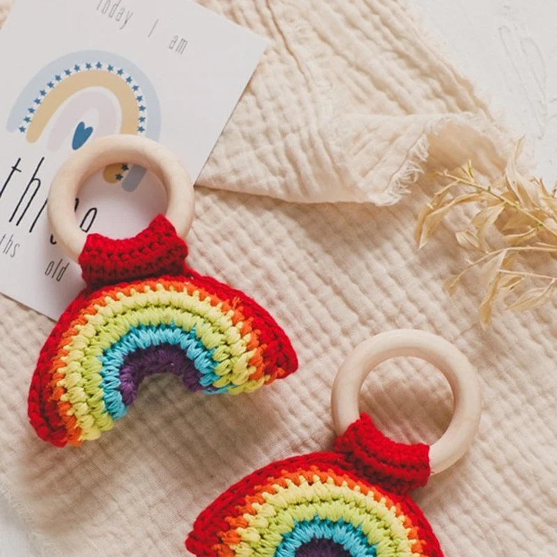 Para chocalho de limão mordida força exercício conforto brinquedo das crianças crochê frutas chocalho música brinquedo mordedor brinquedo recém-nascido chocalho presente