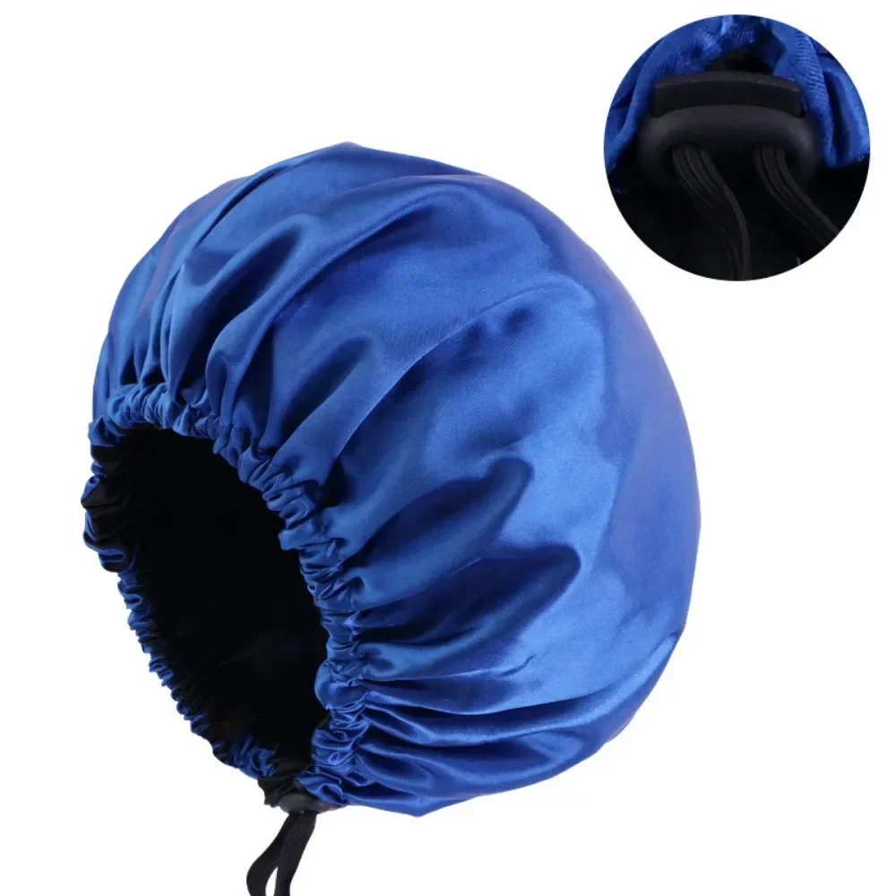 Grosir Bonnet Satin untuk tidur topi Bonnet halus lapisan ganda besar reversibel dapat disesuaikan Bonnet tidur digunakan untuk perawatan rambut