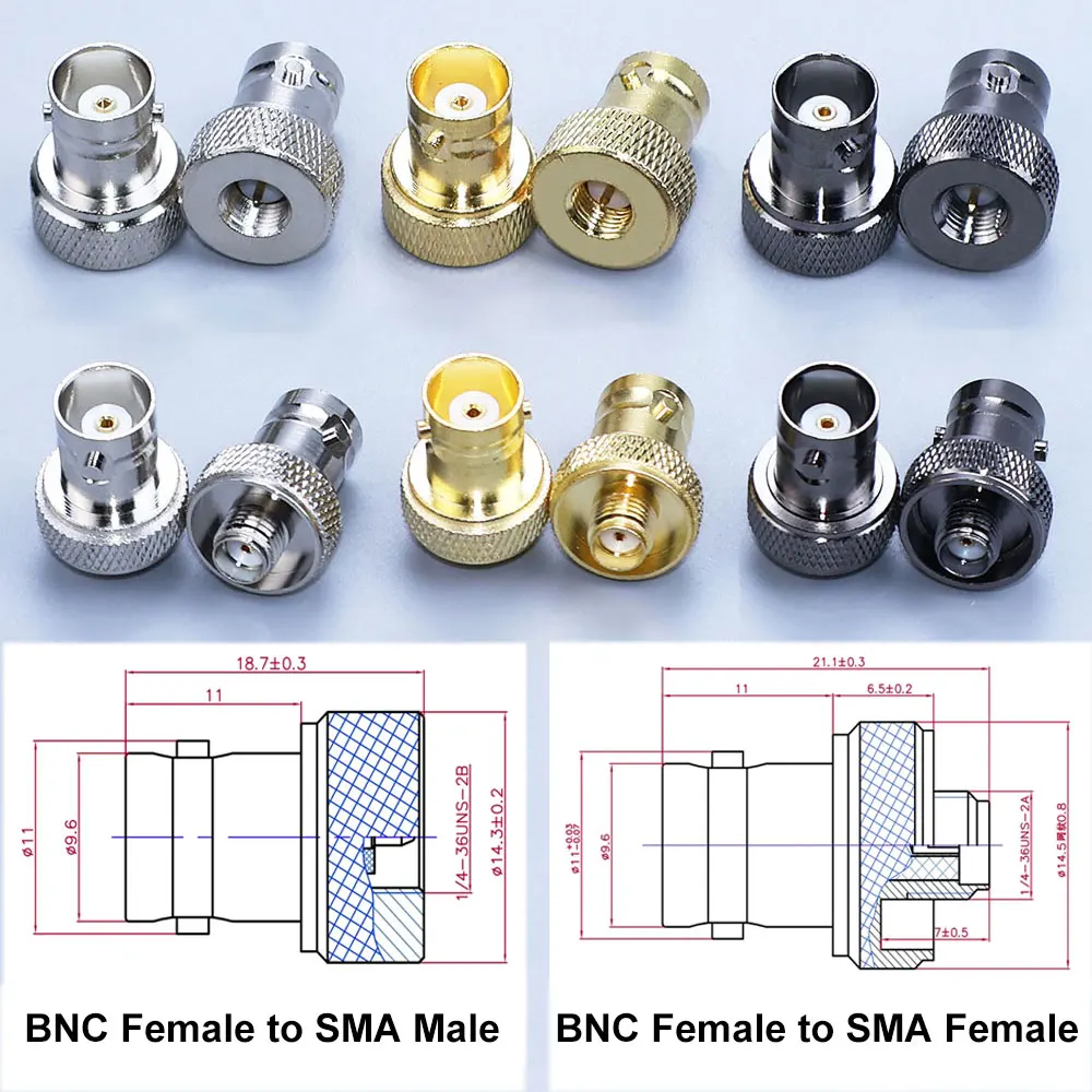 YanXi Round Disc BNC Female Jack To SMA Male Female Adapter Coaxial Radio Frequency Walkie-talkie Radio Antenna RF Connector