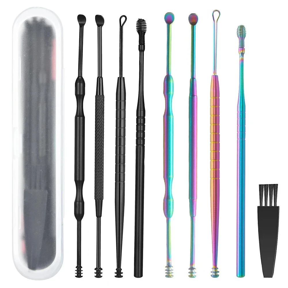 

Ear Wax Remover Cleaning Kit Earwax Cleaner Spoon Care Removal Tool for Baby Adults Ear Care Sets Stainless Steel Ear-picking