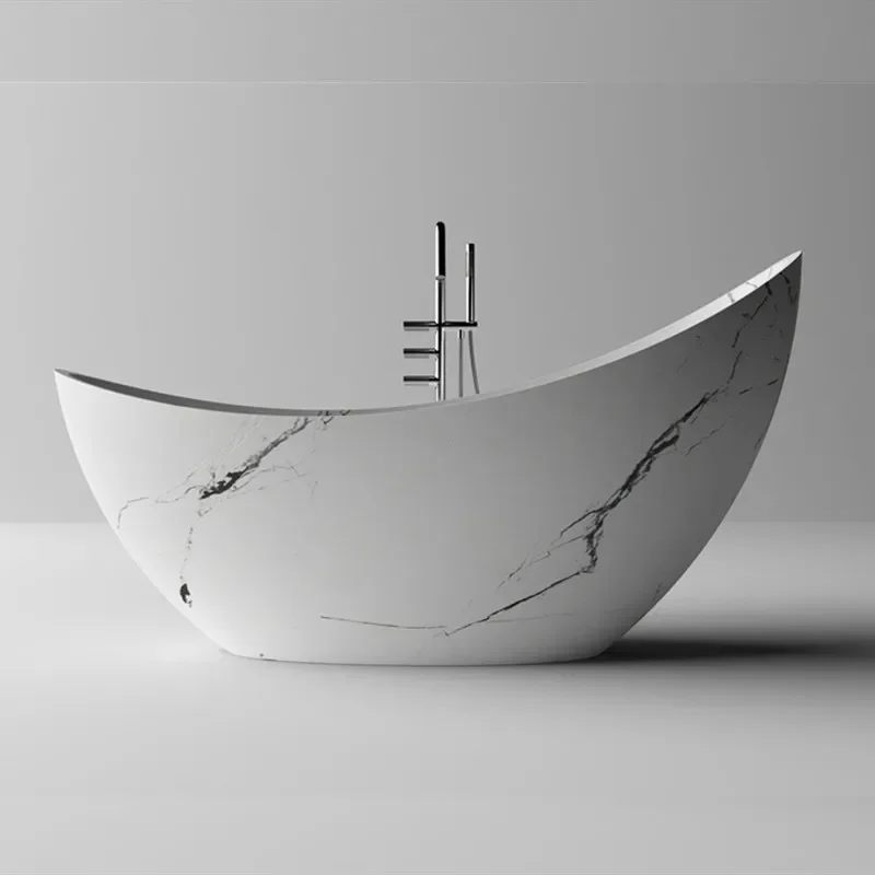 

Hotel modern design bathtub, resin stone freestanding bath tub , acrylic solid surface bathroom bathtub