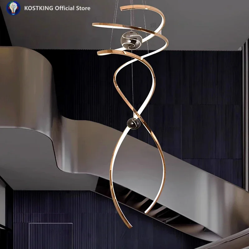 

Modern home decor led lights pendant light lamps forstaircase Chandeliers for living room hanging light indoor lighting
