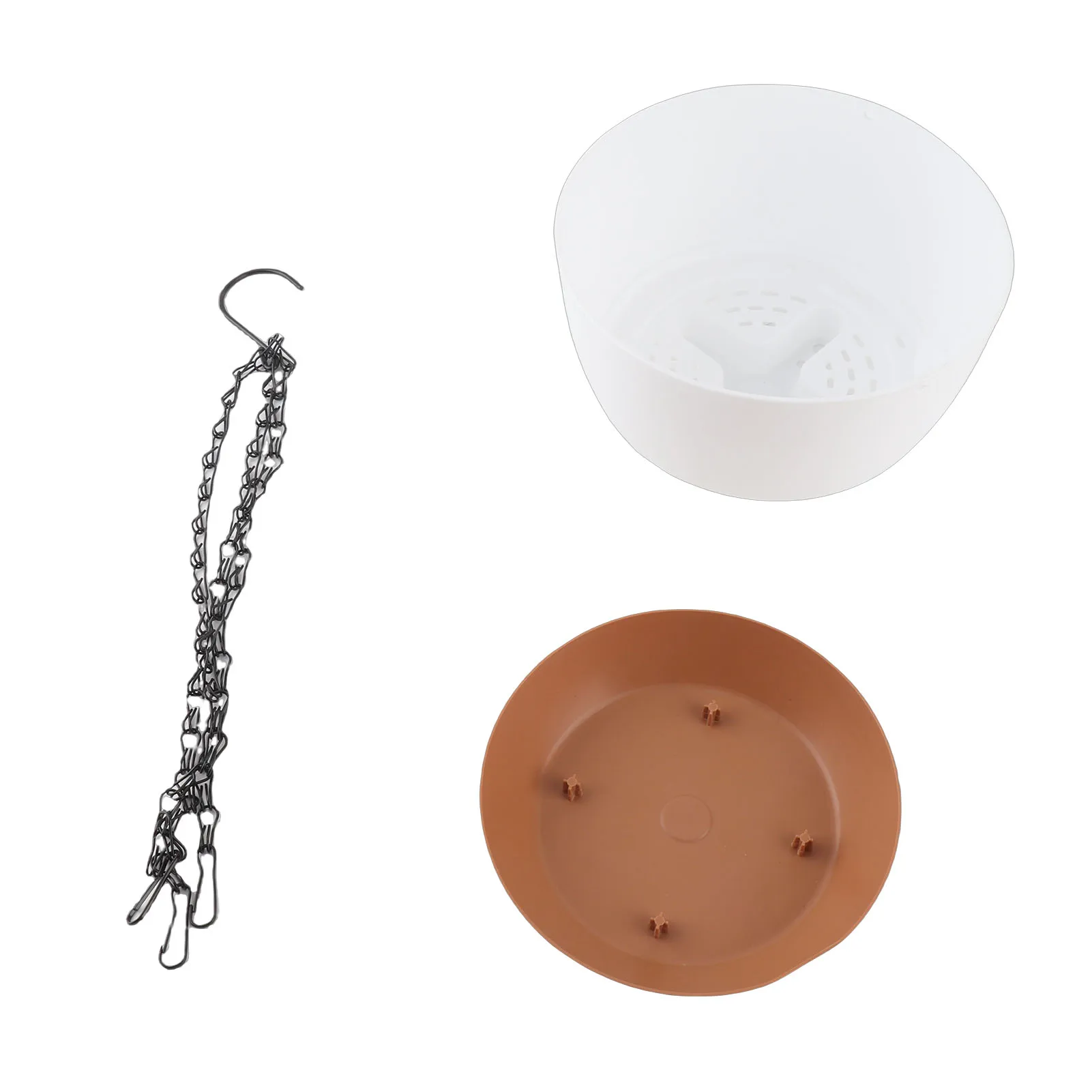Hanging Double Chain Hanging Basket Planter Home Balcony Indoor Automatic Water Absorbing Basin