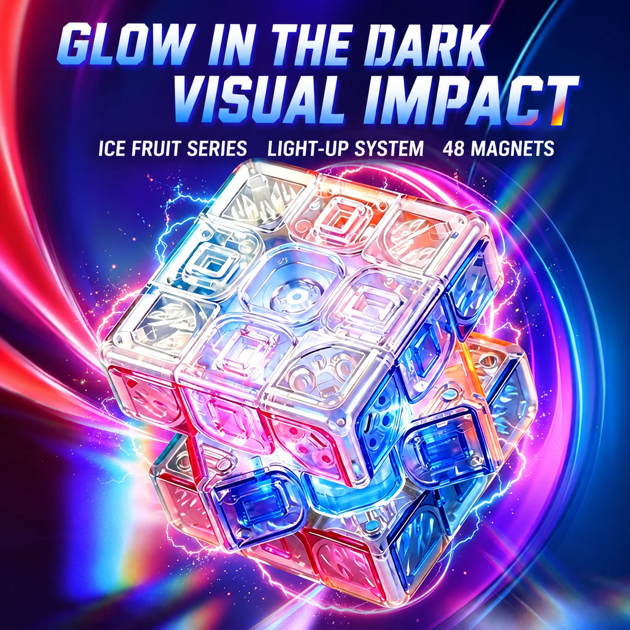 SENGSO New Luminescent Jelly Color Magic Cube 3x3 Smooth Cube Stickerless for Beginners Educational Toys Children Puzzle Toys