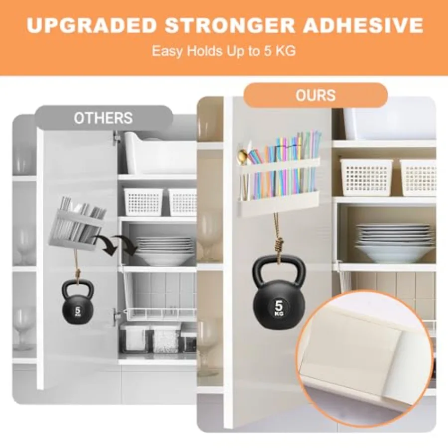 9.6 ''حامل القش الكبير لباب الخزانة لينة سيليكون القش المنظم تخزين الحاويات توفير المساحة قابلة لإعادة الاستخدام القش موزع