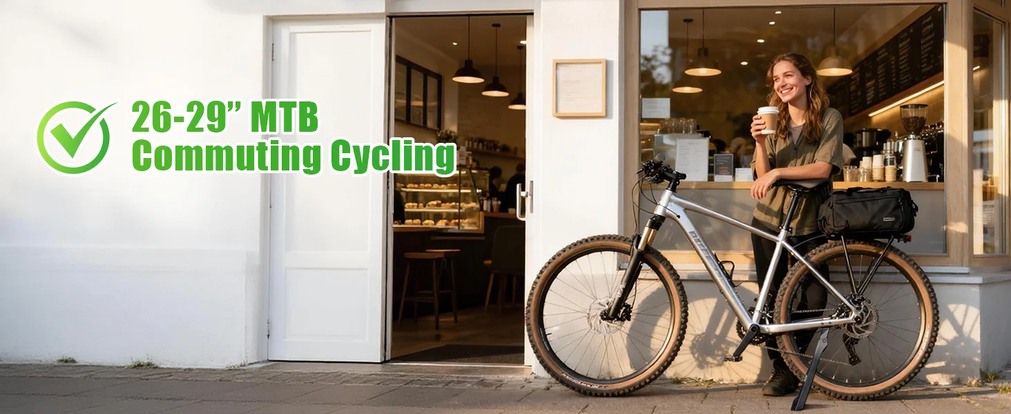 RBRL Aluminium E-Bike Ständer mit verbreiterter Basis, rutschfester Fahrradständer für 26-29 Zoll E-Bikes, verstellbare universelle Stütze 40mm – Detail 8