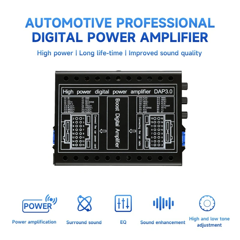 Car DSP Amplifier DC 12V Hi-Fi Booster Audio Stereo Digital Sound Processors 4X60w For Android Lossless Upgrade