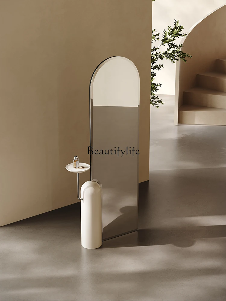 

Italian minimalist full-length mirror light luxury high-end bedroom entrance makeup full-body floor mirror