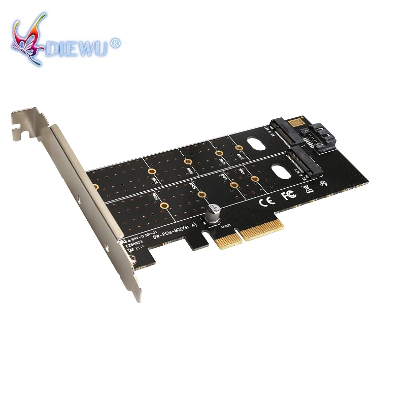 

10 шт. SSD PCIE адаптер NVME/M.2 (NGFF) SATA SSD M2 к SATA III адаптер M2 к SATA PCI-E карта B ключ + ключ M