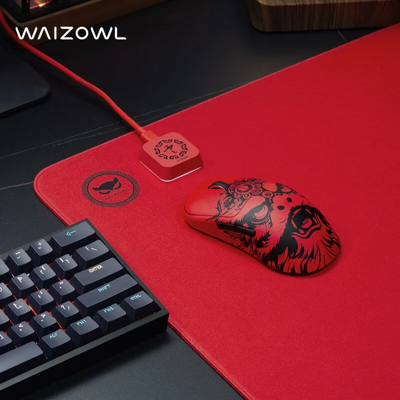 Imagem -02 - Waizowl Ogm Nuvem Leão Dança Mouse sem Fio Tri-mode 8k Paw3950 Jogos Nordic52840 Leve Personalizado Mouse pc Gamer Acessórios