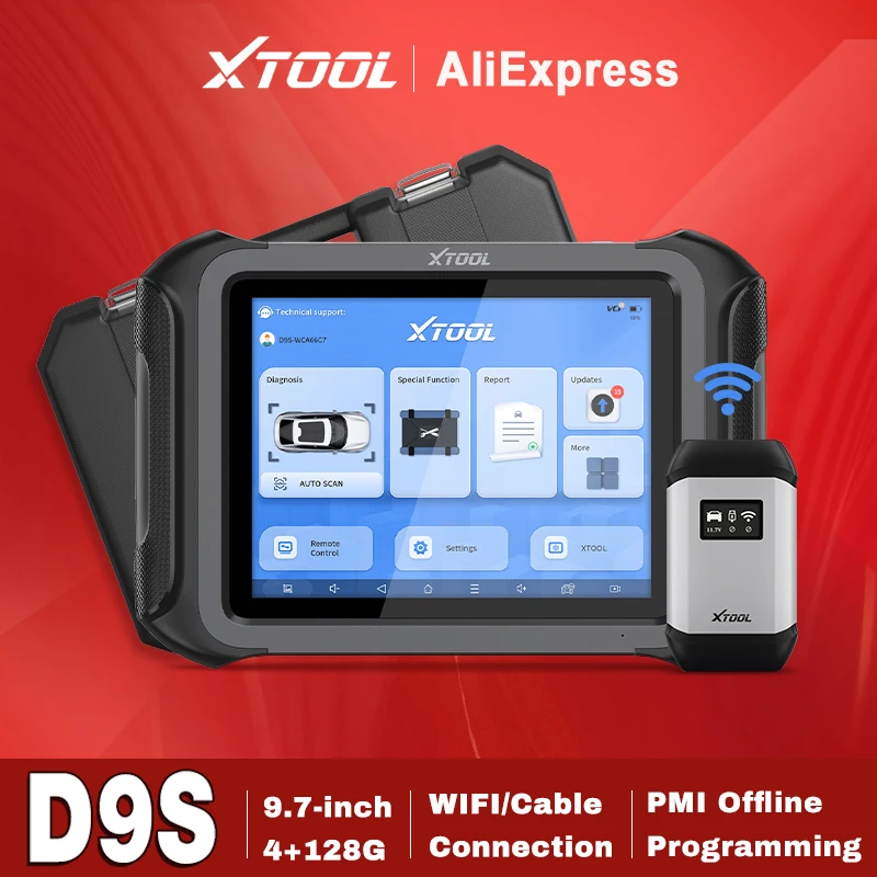 XTOOL D9S Car Diagnostic Tool Auto Topology Scan with CANFD/DoIP ECU Coding 8-in-1 Live Data Bidirectional Scanner