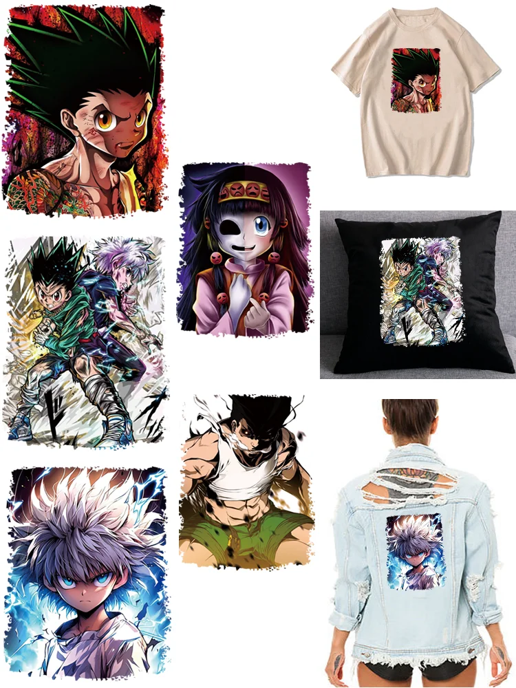 GON and Killua Zoldyck custom patches DIY Anime patches for children stripes on clothes vinyl stickers