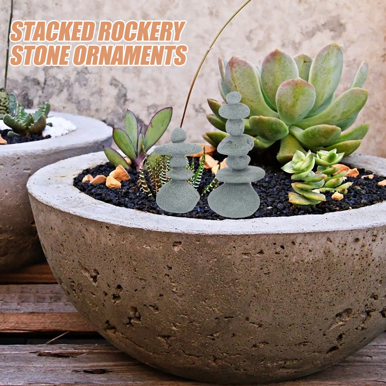 

2pcs Realistic Fake Rockery Stones Garden Decor Miniature Bonsai Ornament Sand Table Fish Tank Decoration Micro Landscape Statue