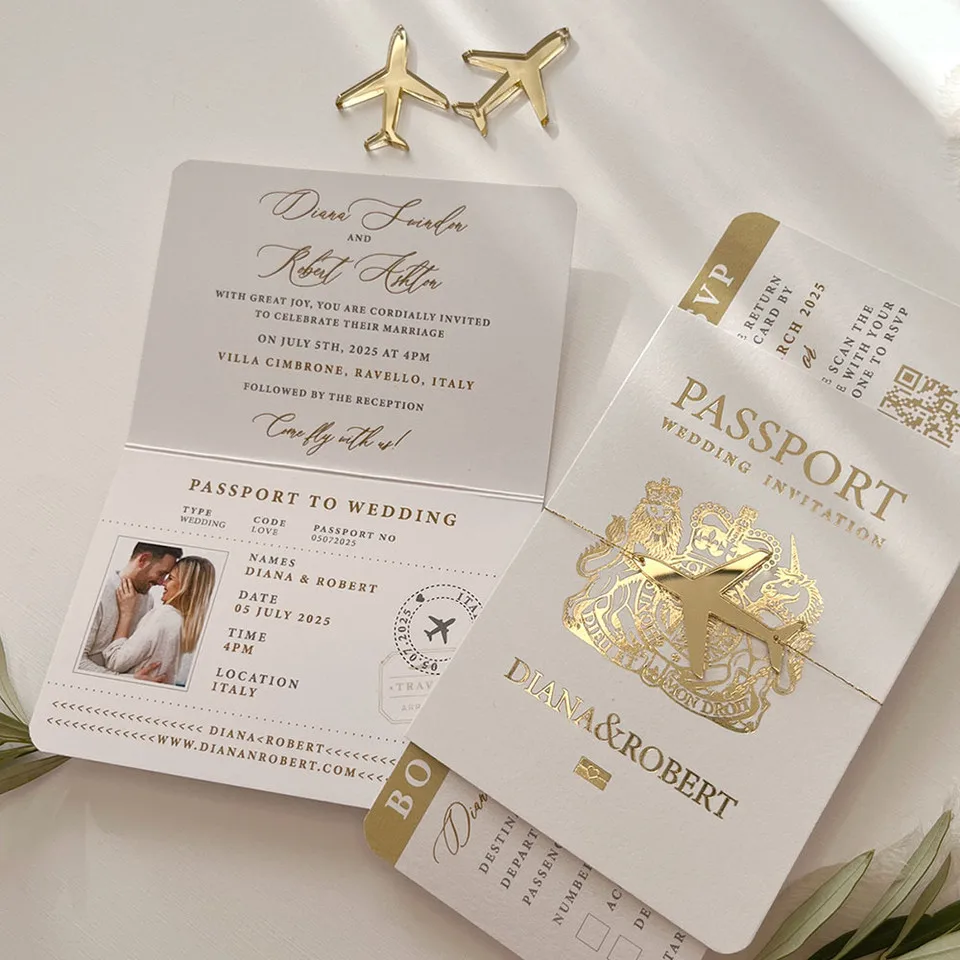 

30/50PCS Custom Destination Party Invite Card, Baby Baptism, Birthday, Wedding Invitation With QR RSVP