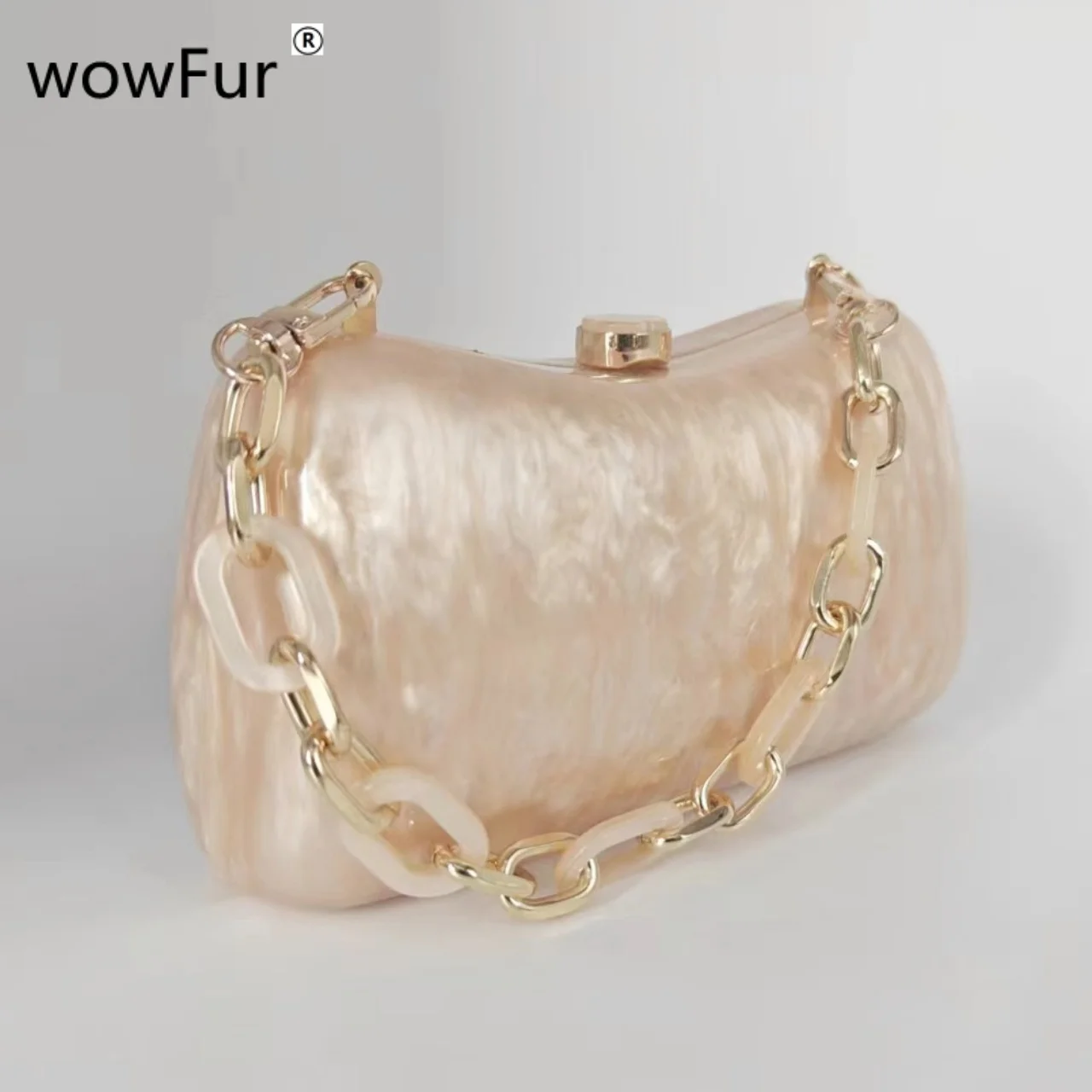 Mini Beige marmo perla scatola acrilica borsa borse da sera signora pietre Totes donna ragazza Pro catena borse catena Tote borse regalo