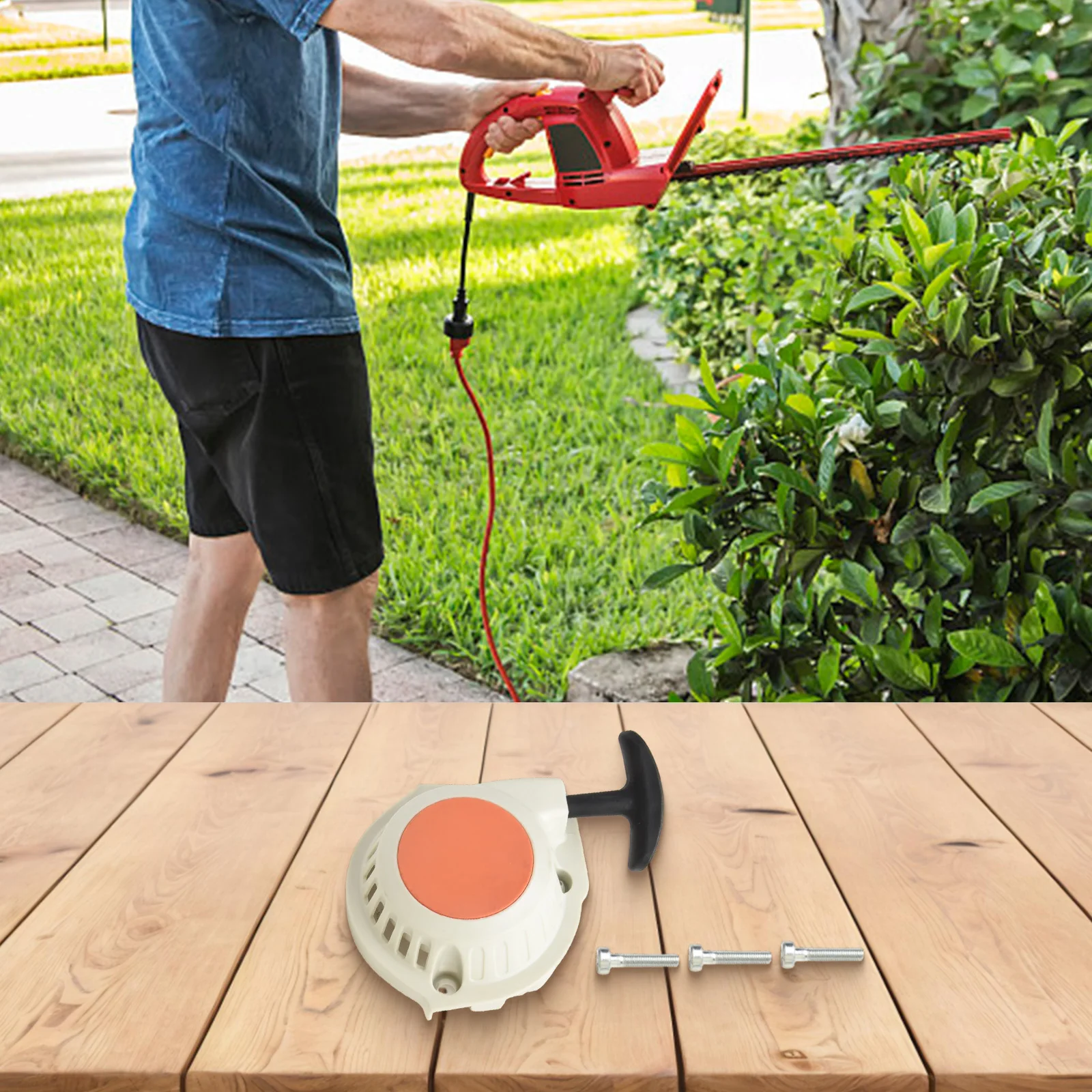 

Сменный стартер для садоводства. Простая установка. Простая установка. Комплект стартера. Как показано. Эффективное запуск.