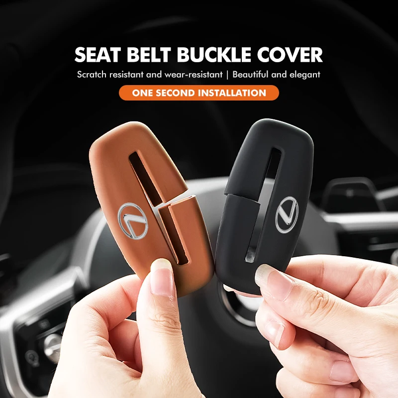 2pcs Car Seat Belt Buckle Silicone Anti-scratch Protective Cover For Lexus CT ES GS NX IS250 CT200h IS300h ES300h ERX400h NX300h