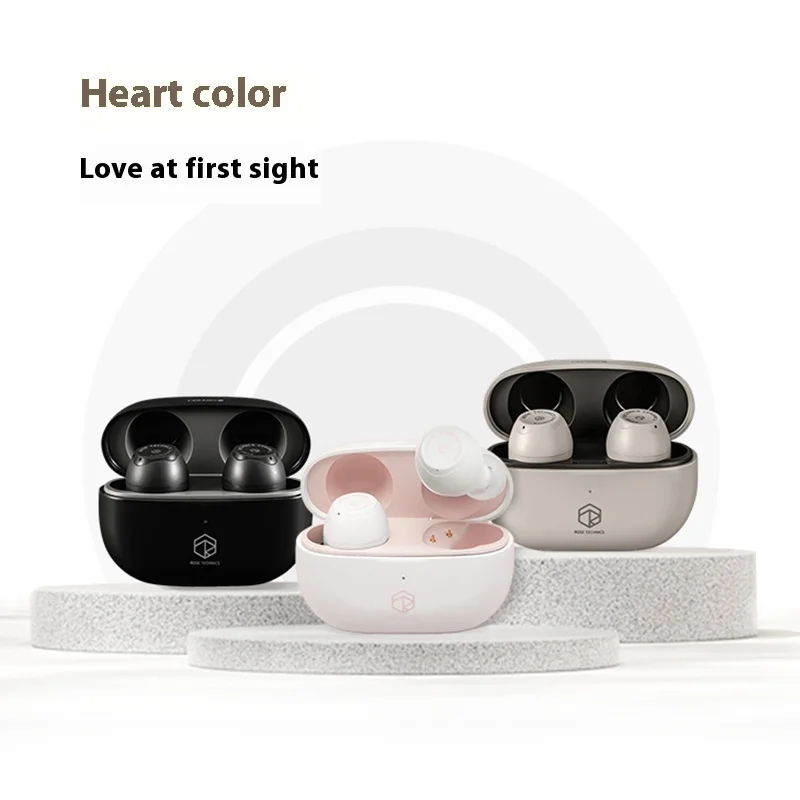 ROSESELSA Ceramics Wireless Earphones HiFi High Sound Quality Noise Reduction Long Endurance Custom In-Ear Sports Gamer Earphone