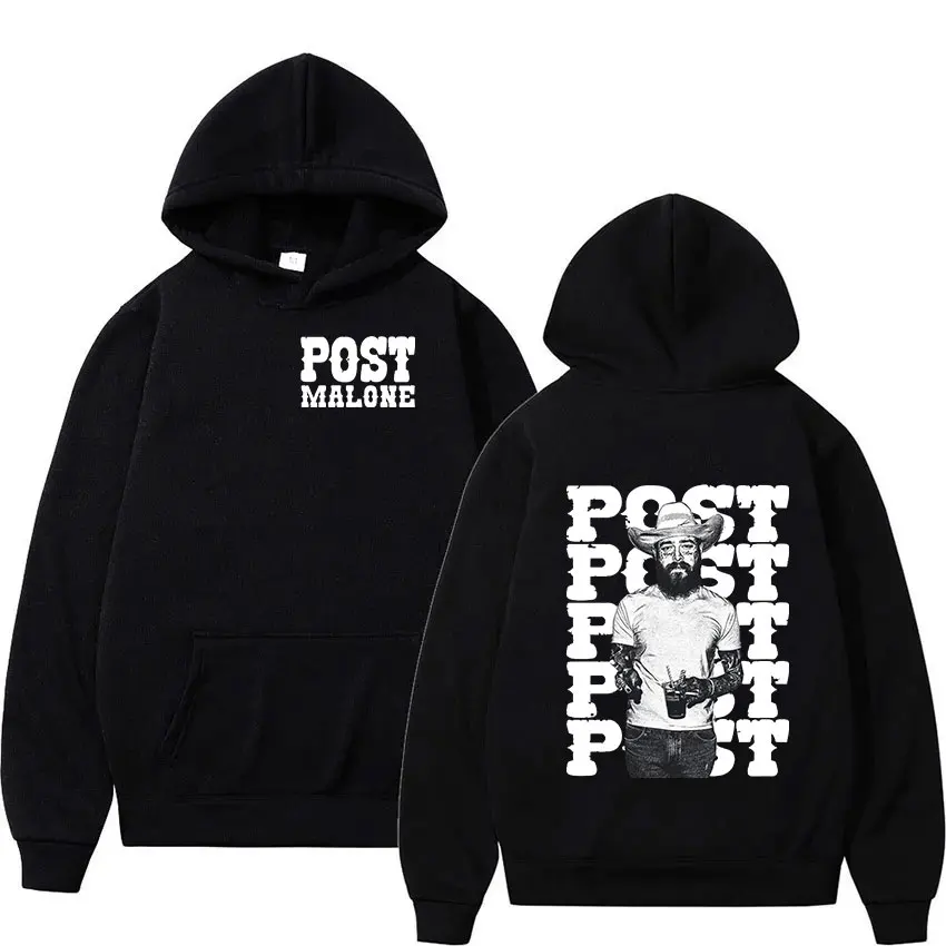 

P-Posts M-Malones 2024 Album Print Hoodie Men Fashion Vintage Pullover Sweatshirts Unisex Hip Hop Loose Clothing Oversized Hoody