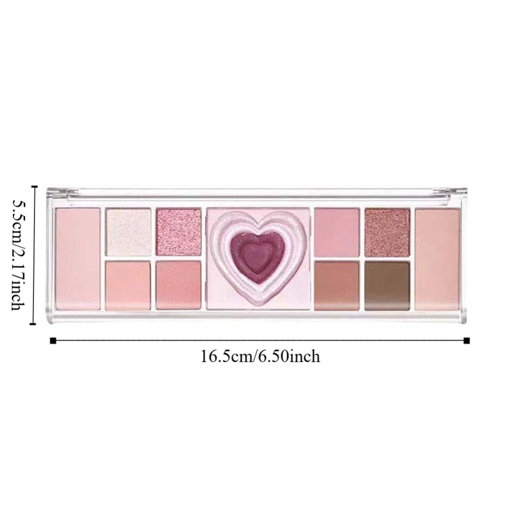 Love Heart 12 colori palette di ombretti glitter fard fard perlescente palette di evidenziazione bellezza tavolozza di cosmetici all-in-one